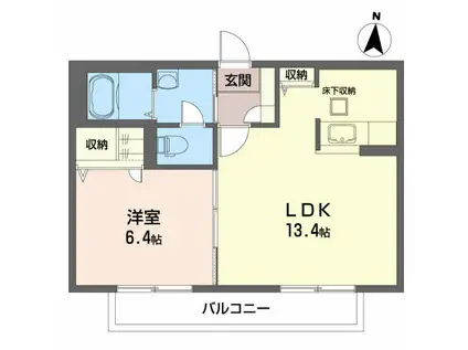 シャーメゾン ドマーニ(1LDK/1階)の間取り写真