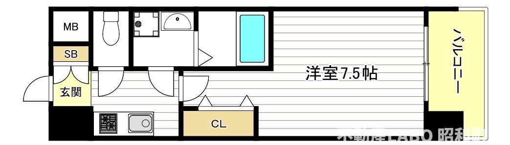 LOUIS RESIDENCE 天王寺町北(1K/11階)の間取り写真