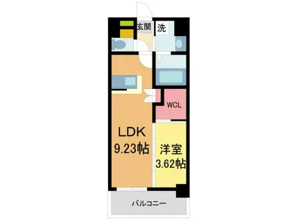 BRIS西宮(1LDK/3階)の間取り写真