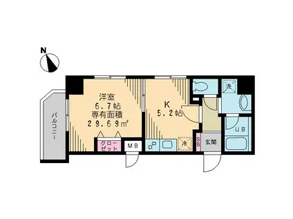 TS GARDEN 葛西(1DK/3階)の間取り写真