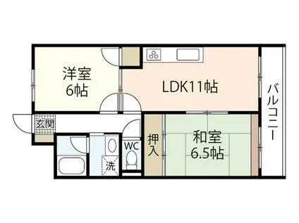 キャロット西原(2LDK/3階)の間取り写真