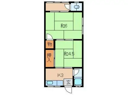 三佳マンション(2K/1階)の間取り写真