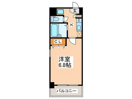 ル・クレール今福(1K/6階)の間取り写真