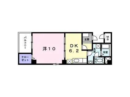 ブルック御池(1DK/1階)の間取り写真