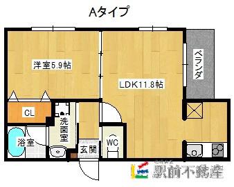 MOCO-DICE(1LDK/5階)の間取り写真