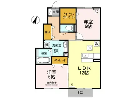 CASA今伊勢(2LDK/1階)の間取り写真