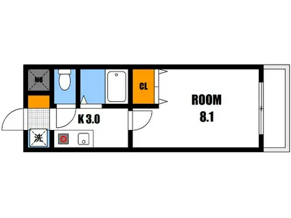 レジデンス山崎(1K/2階)の間取り写真