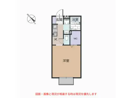 プラウド岩崎(1K/2階)の間取り写真