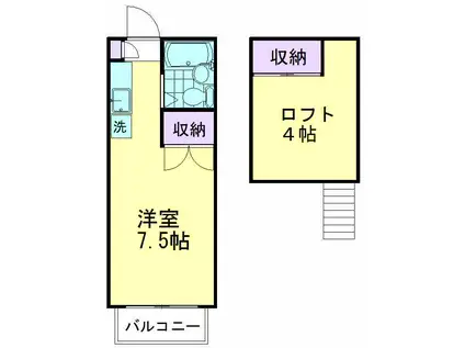 フォーラム八坂(ワンルーム/1階)の間取り写真