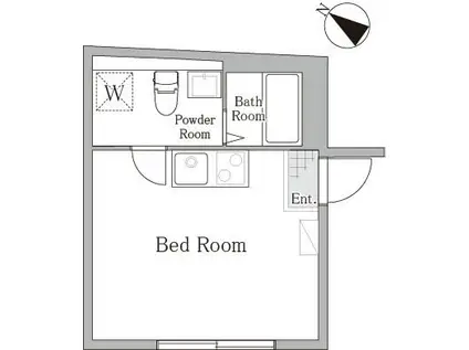 フェリーチェ洗足(ワンルーム/4階)の間取り写真