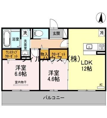 VILLA PINO 美原(2LDK/3階)の間取り写真
