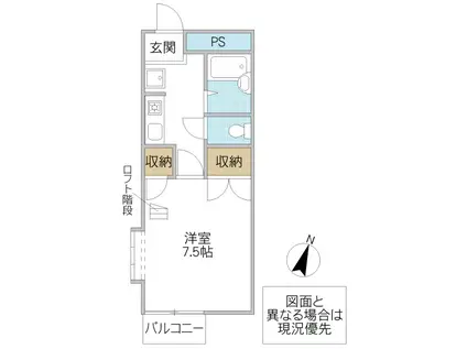 バディハイツ守谷(1K/2階)の間取り写真