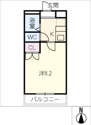 レトワール(1K/2階)の間取り写真