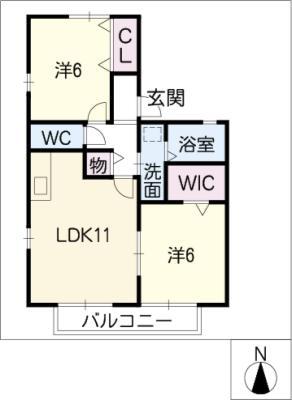 コージーコート(2LDK/1階)の間取り写真