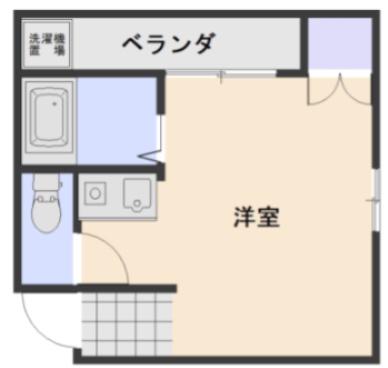 津高台ハイツ(ワンルーム/2階)の間取り写真