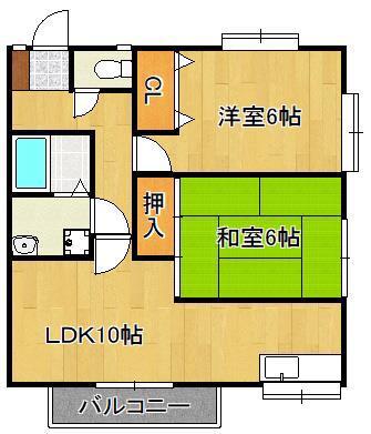 グランドソレーユIII(2LDK/2階)の間取り写真