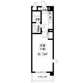 フォンターナ相模大野(1K/1階)の間取り写真
