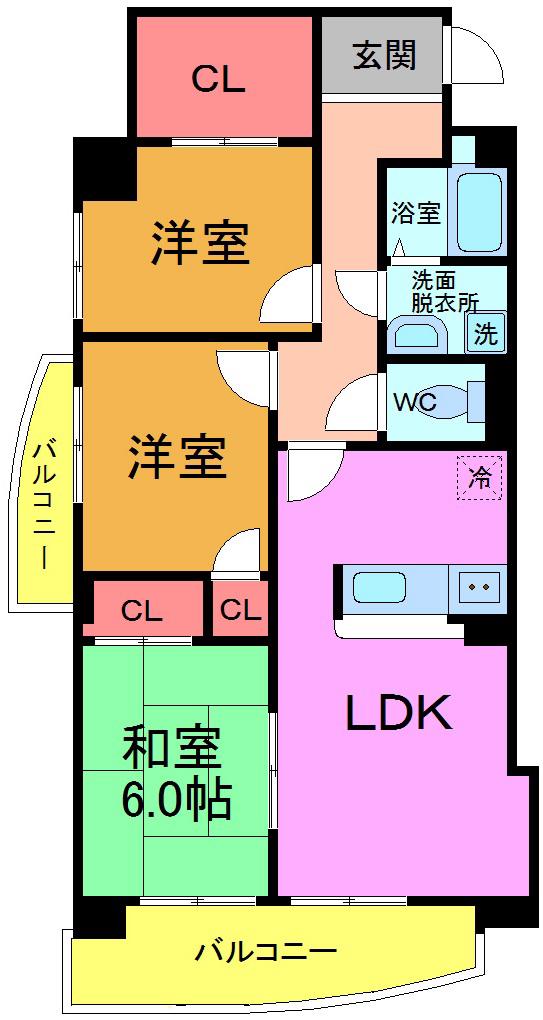DELCCS KASAI(3LDK/8階)の間取り写真