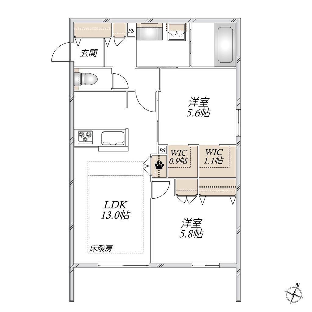 CHOUETTE MAISON(2LDK/1階)の間取り写真