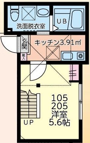 UNIKS二俣川(1K/1階)の間取り写真
