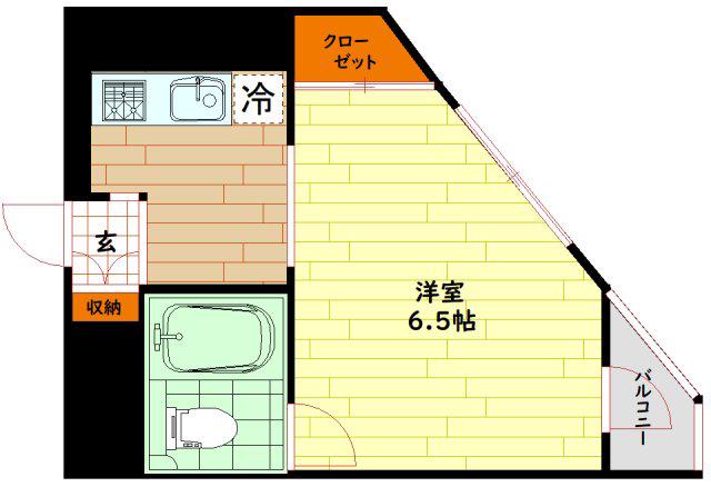 サンプラザ京橋(ワンルーム/6階)の間取り写真