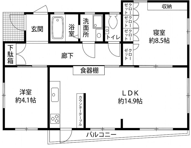 アネックスサンケイ青葉台(2LDK/3階)の間取り写真