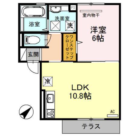 グリュックハイム(1LDK/1階)の間取り写真