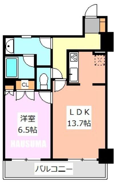 グローリオタワー巣鴨(1LDK/2階)の間取り写真