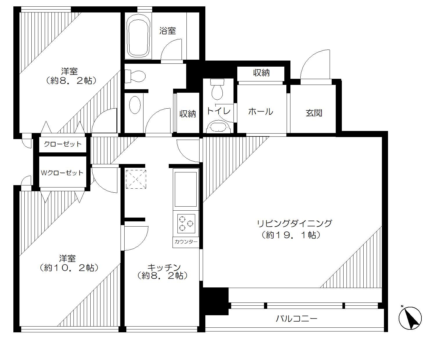 ケーズガーデン(2LDK/1階)の間取り写真
