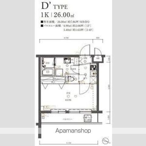 MAXIV武蔵新城DUE(1K/4階)の間取り写真