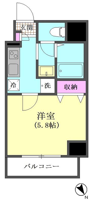 グラン南大井(1K/2階)の間取り写真