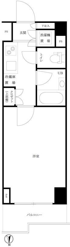 ルーブル西早稲田弐番館(1K/2階)の間取り写真
