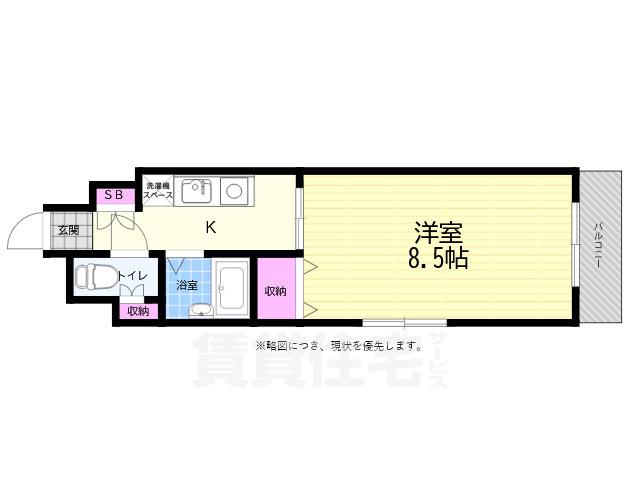 ブルースカイ小町(1K/6階)の間取り写真