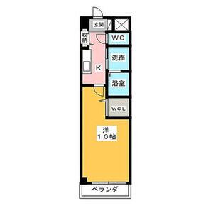エクシヴコート(1K/2階)の間取り写真