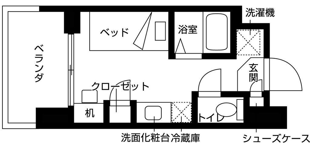 バウスクロス秋葉原(ワンルーム/6階)の間取り写真