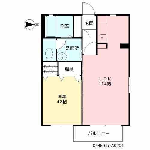 エミネンスT 積水(1LDK/2階)の間取り写真