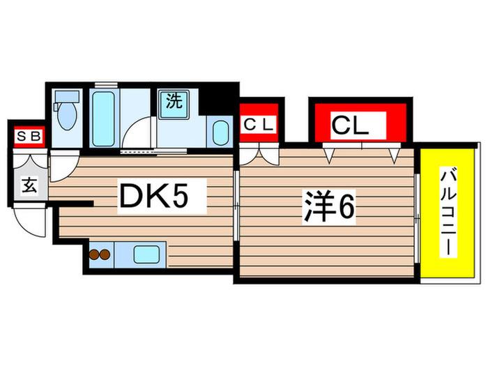 リヴドピエール(1DK/9階)の間取り写真
