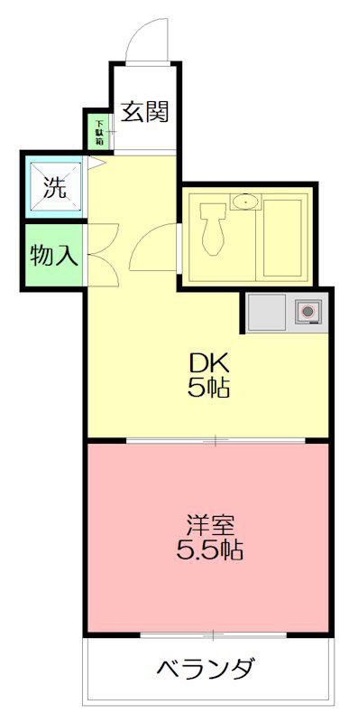 レジデンス湘南台(1K/3階)の間取り写真