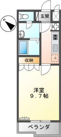エスポアール(1K/1階)の間取り写真
