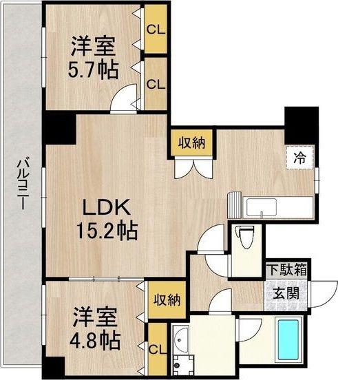 インプルーブ天六(2LDK/10階)の間取り写真