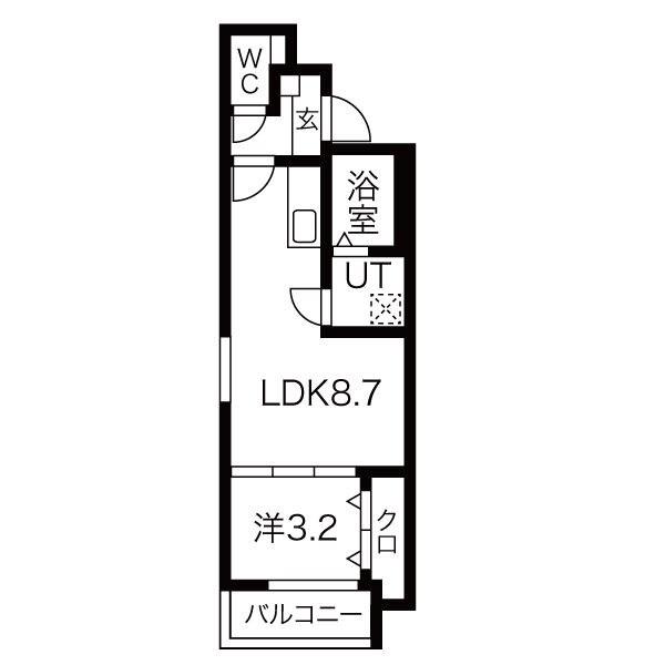 MOVE本陣PREMIO(1LDK/1階)の間取り写真