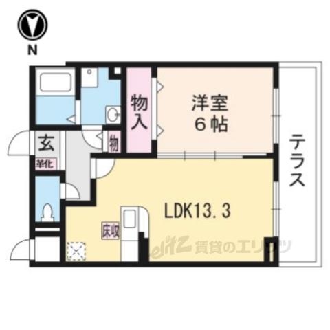 エスポワールⅣ(1LDK/1階)の間取り写真