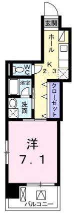BROTE湘南(1K/3階)の間取り写真