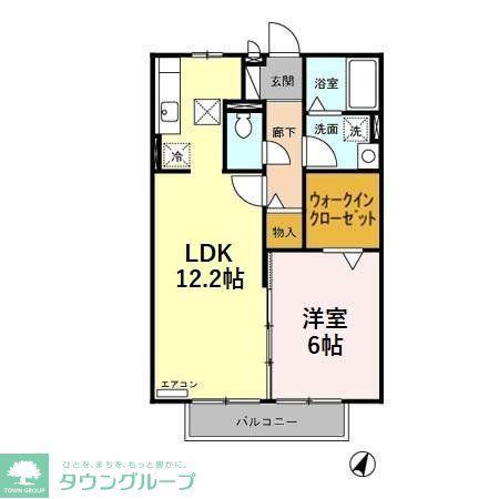 エアルアクティースⅡ(1LDK/1階)の間取り写真