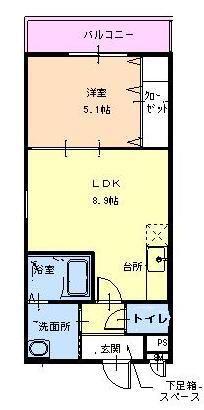フジパレス クレアトゥール正覚寺 II番館(1LDK/2階)の間取り写真
