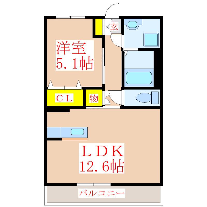 セレクトVII(1LDK/1階)の間取り写真