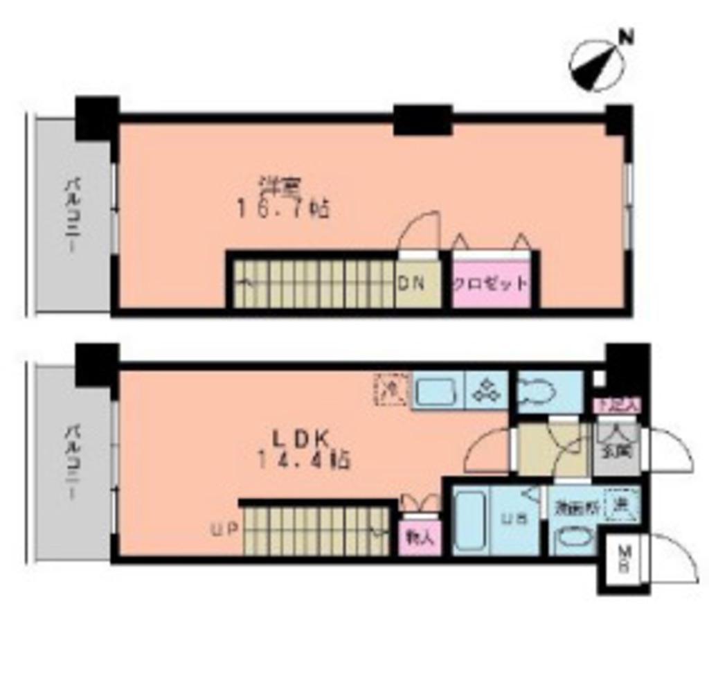 ルーチェ茗荷谷(1LDK/5階)の間取り写真