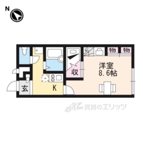 レオパレスGⅠ(1K/2階)の間取り写真