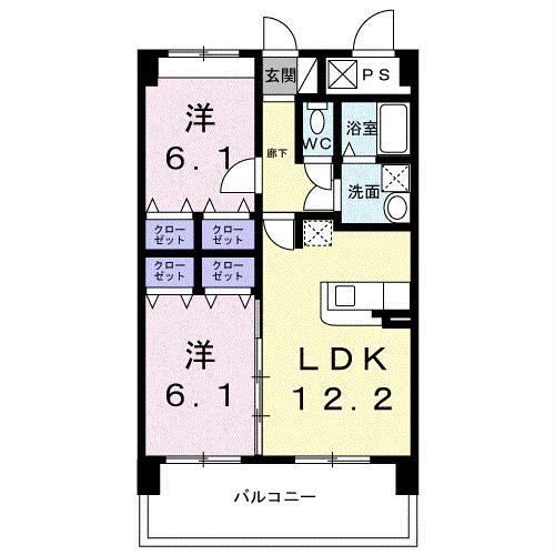 M.ETERNAL PLACE(2LDK/4階)の間取り写真