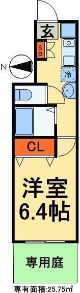 サンハイム(1K/1階)の間取り写真